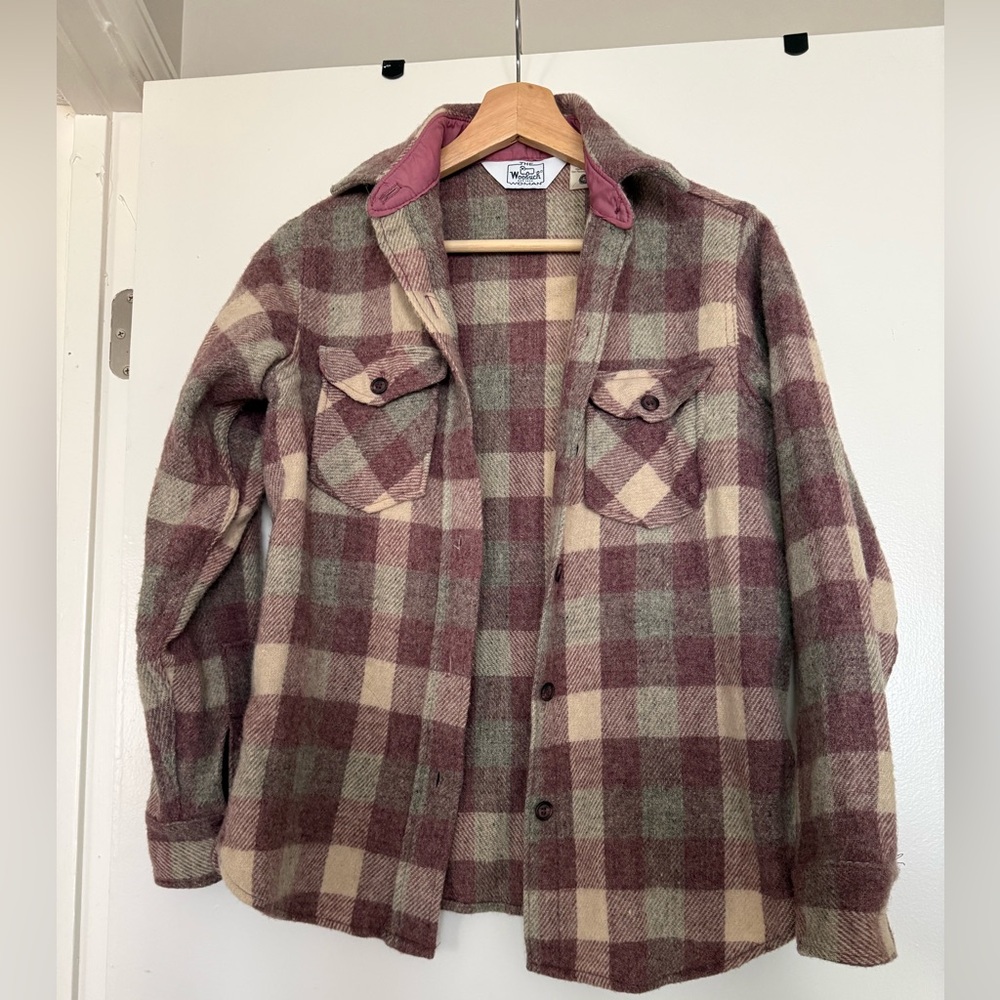 Vintage Woolrich Wool Blend Flannel in Pink and Gray